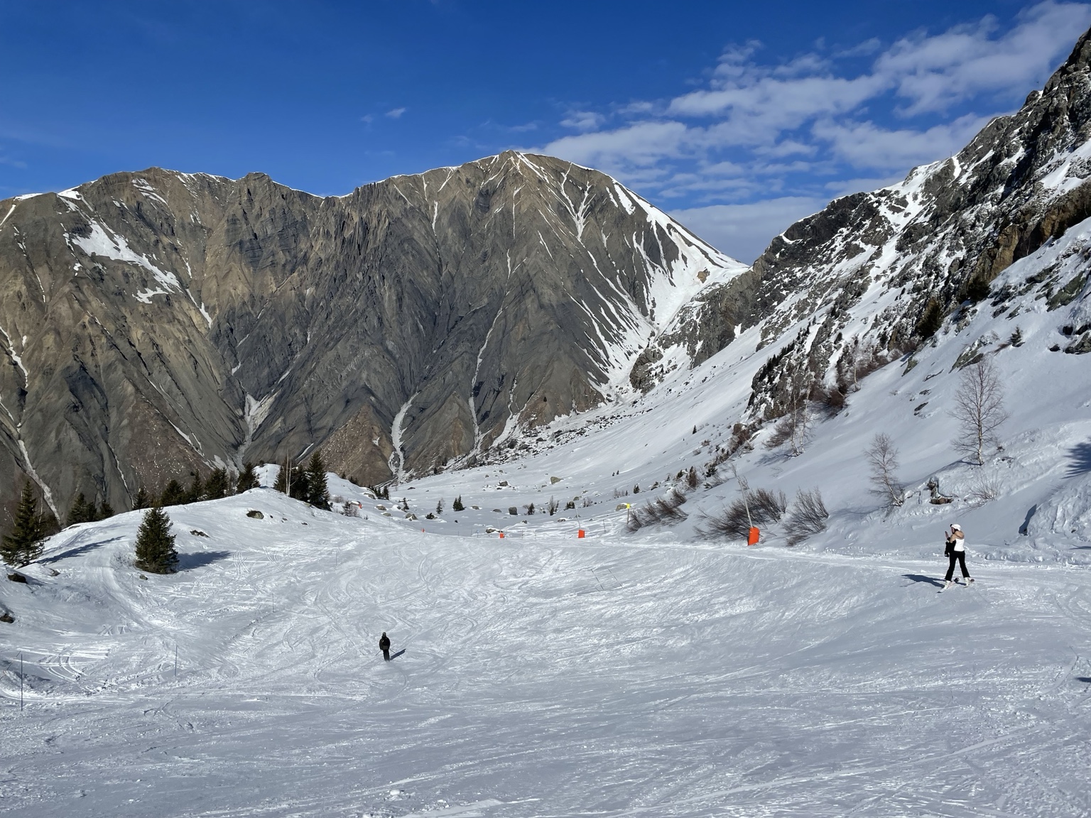Piste en berglandschap in Alpe d’Huez